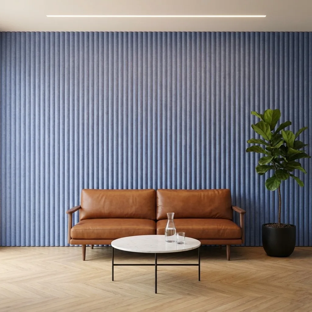 Deep 3D fluted relief wall, 40mm depth