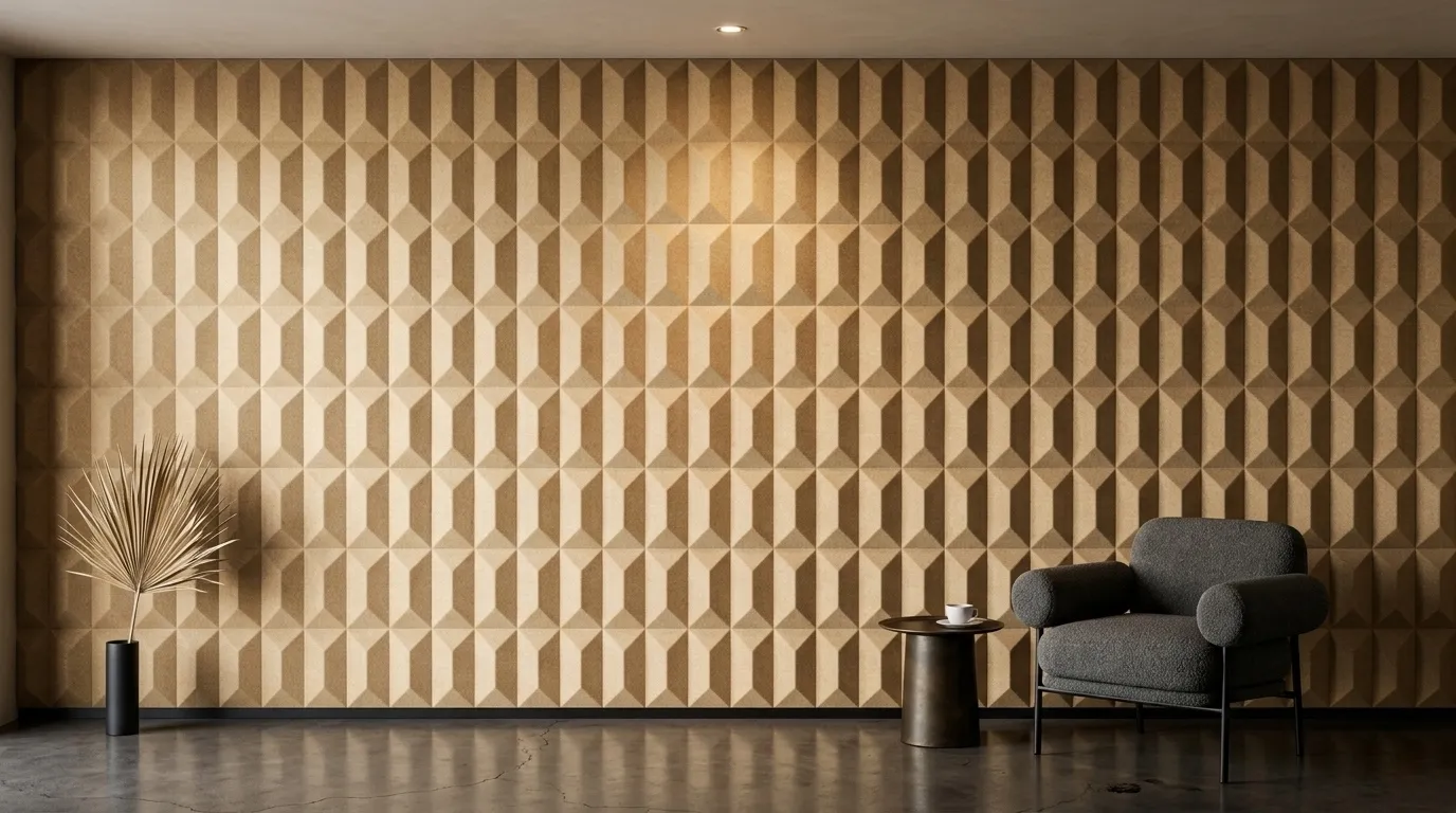 Rectangular chamfered 3D embossed wall