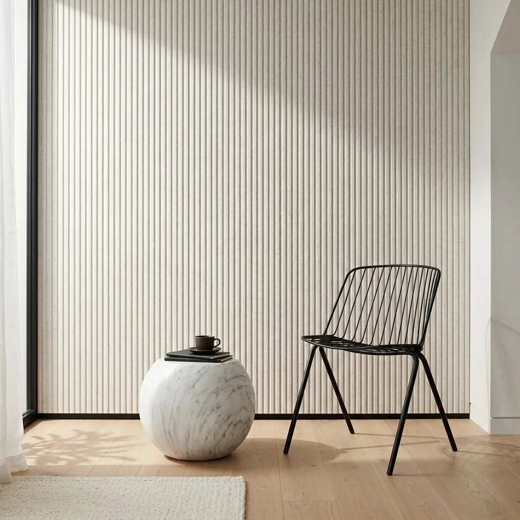 V-groove fluted acoustic wall detail